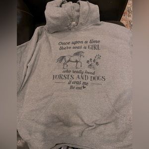 horse equestrian sweatshirt hoodie L